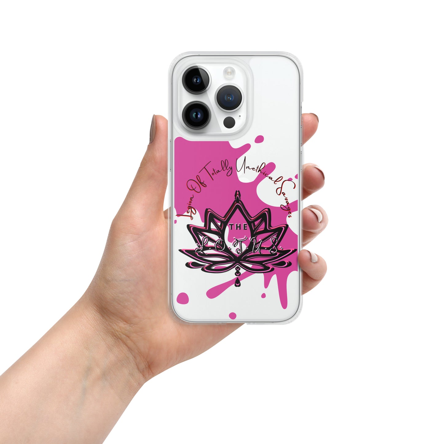 'The LOTUS' Pink Logo - Clear Case for iPhone®