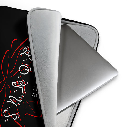 'The LOTUS' Dark Logo - Black Laptop Sleeve