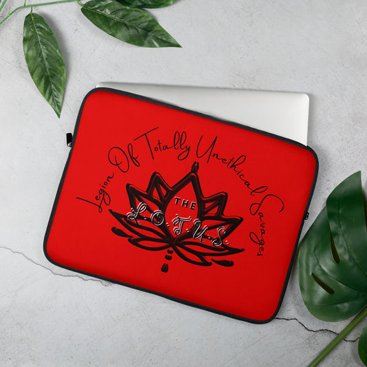 'The LOTUS' Full Logo 1 - Red Laptop Sleeve