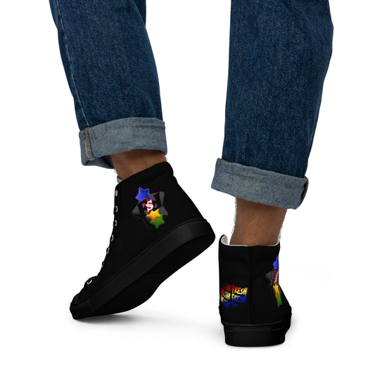 Men’s high top canvas shoes - FSF Stacked 'Black Star' Black