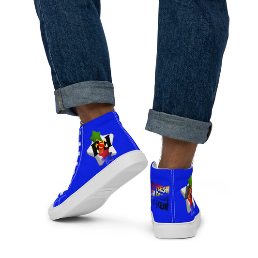 Men’s high top canvas shoes - FSF Stacked 'White Star' Blue