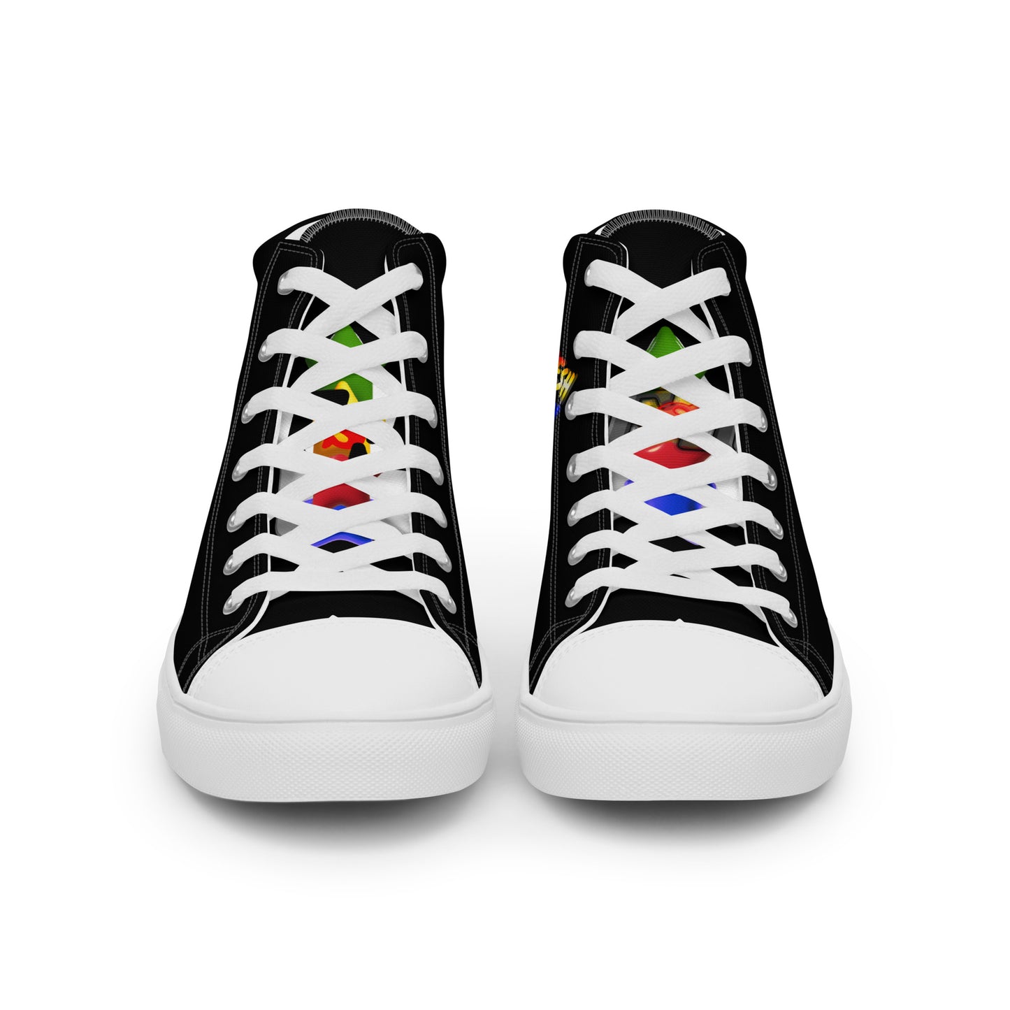 Men’s high top canvas shoes - FSF Stacked 'White Star' Black