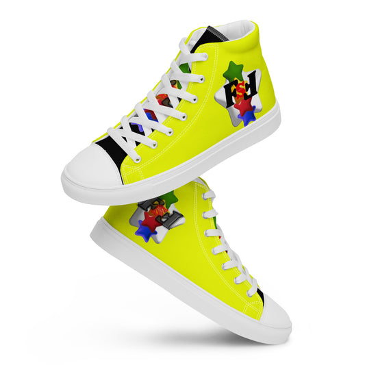 Men’s high top canvas shoes - FSF Stacked 'White Star' Yellow