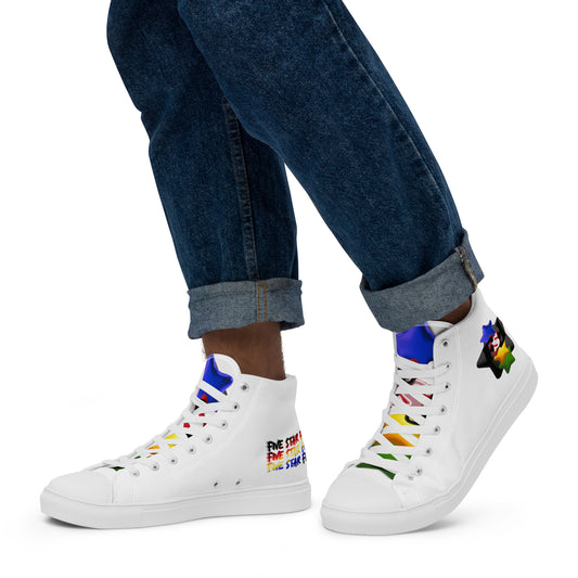 Men’s high top canvas shoes - FSF Stacked 'Black Star' White