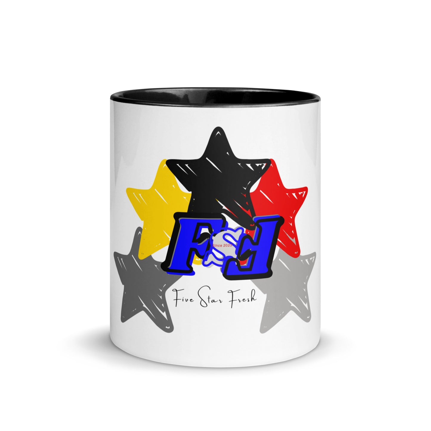 'Big Star' Dark - Five Star Fresh Mug with Color Inside