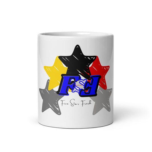 'Big Star' Dark - Five Star Fresh White glossy mug