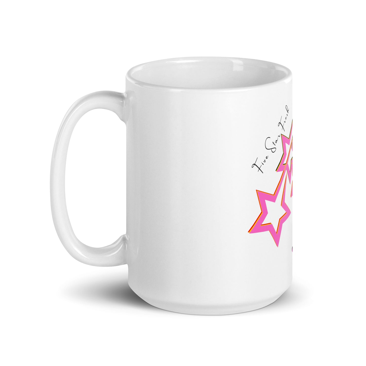 'Pink' Shooting Star - Five Star Fresh White glossy mug