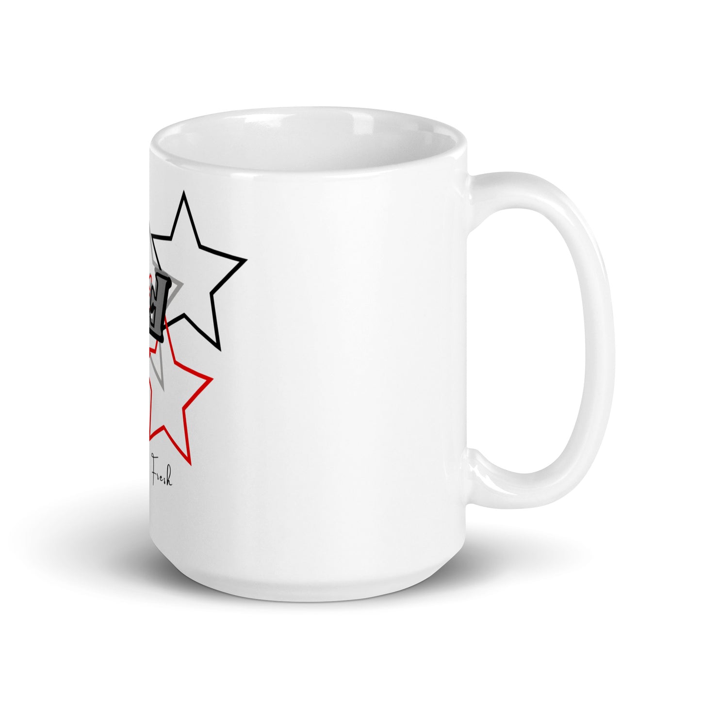 'Starz' Dark - Five Star Fresh White glossy mug