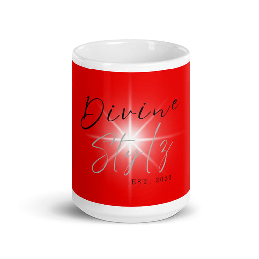 White glossy mug 'DS Logo' Red
