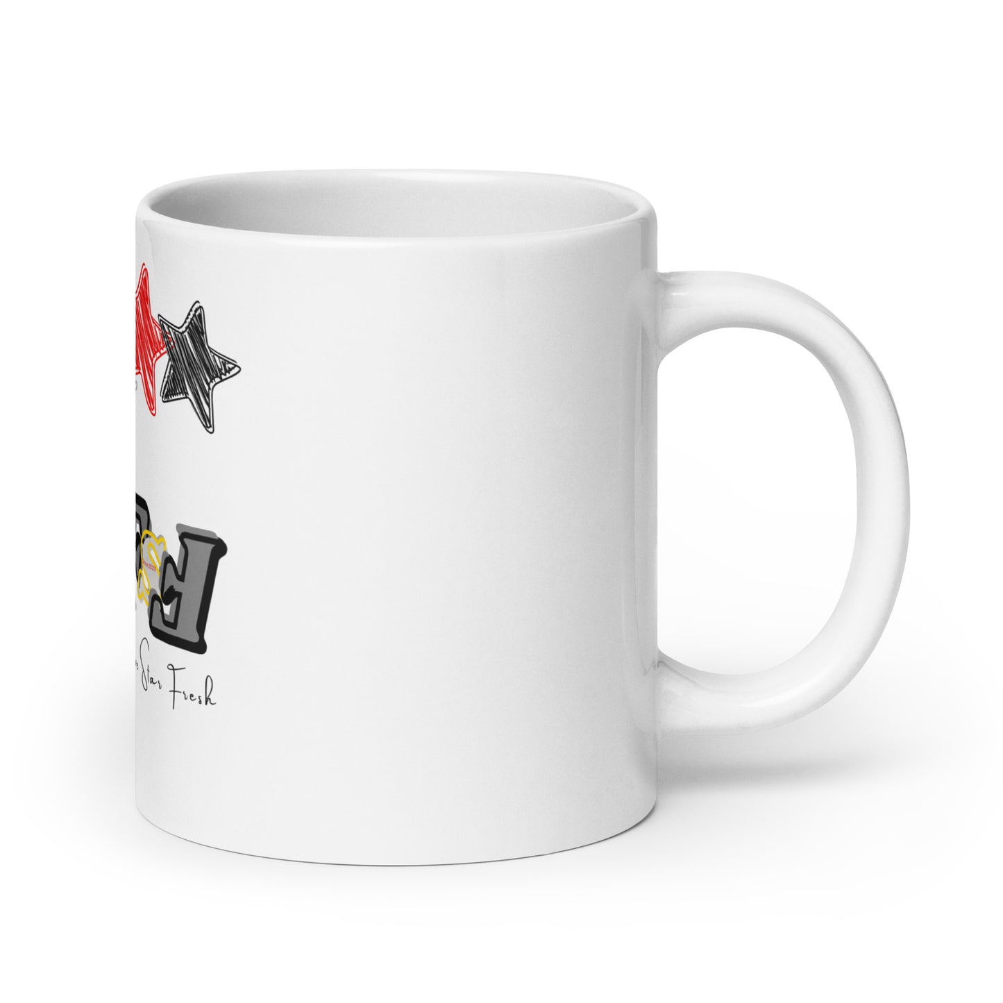 'Rising Star' Dark - Five Star Fresh White glossy mug