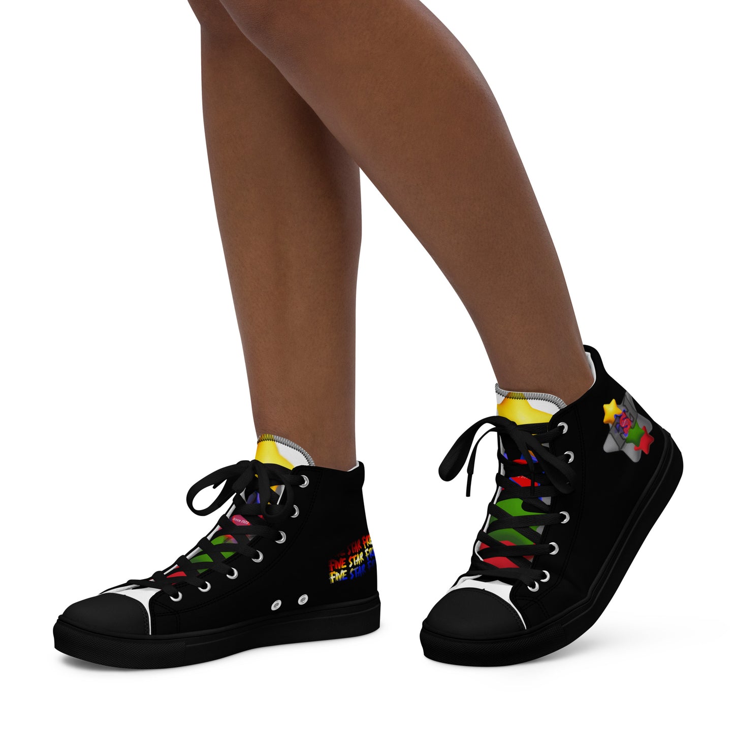 Women’s high top canvas shoes - FSF Stacked 'Gray Star' Black