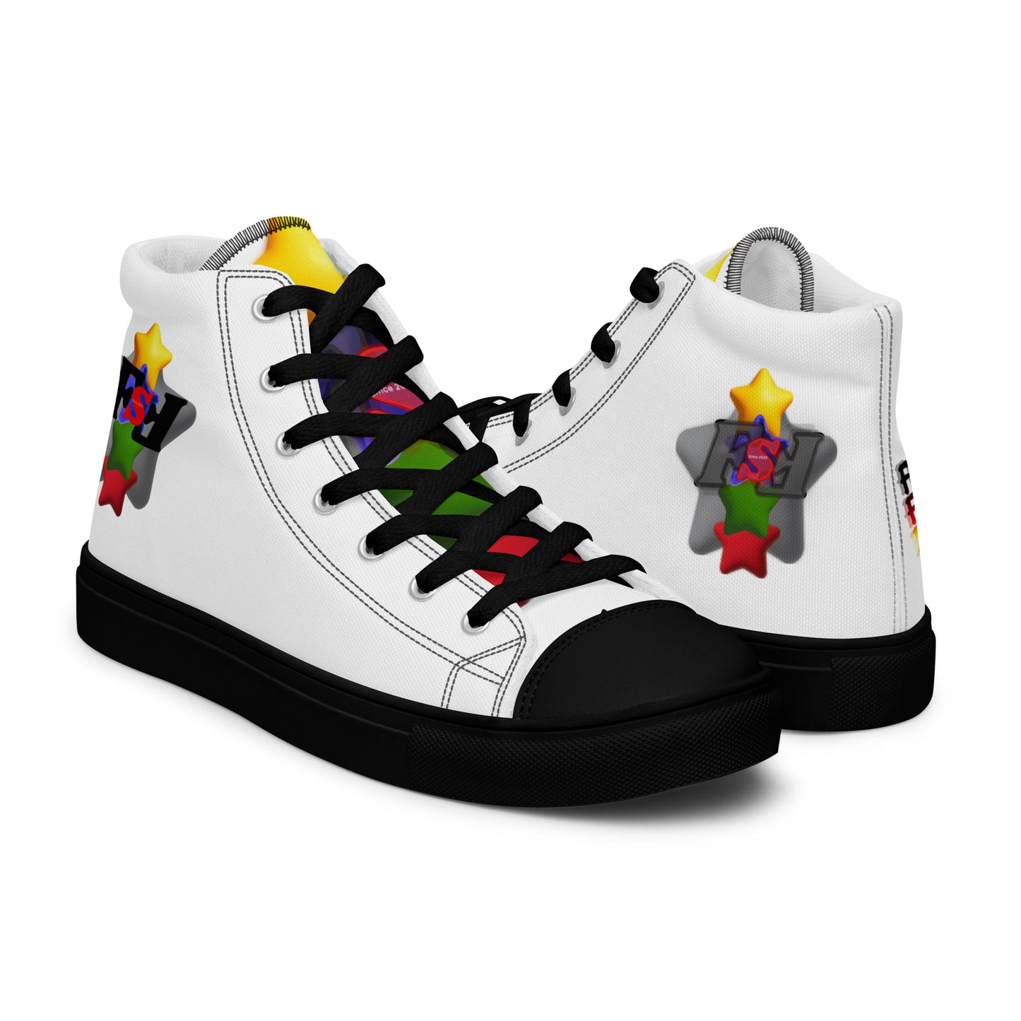 Women’s high top canvas shoes - FSF Stacked 'Gray Star' White