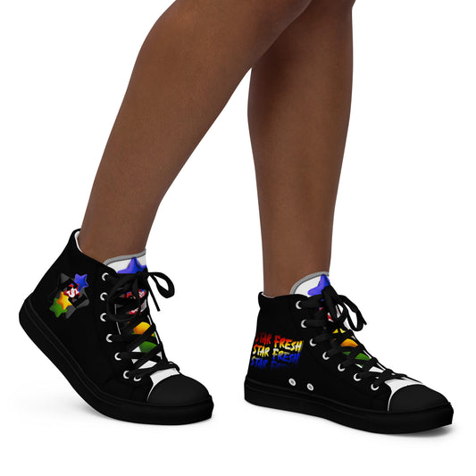 Women’s high top canvas shoes - FSF Stacked 'Black Star' Black