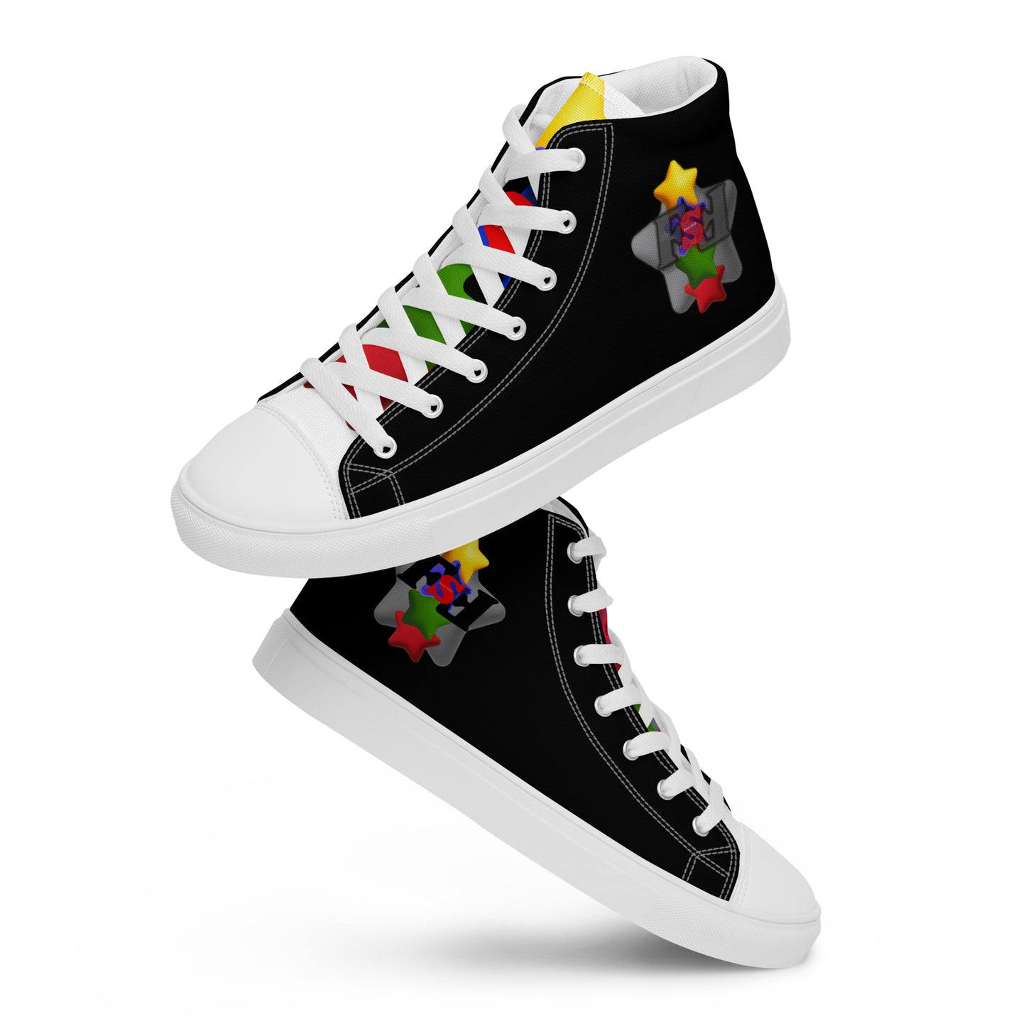 Women’s high top canvas shoes - FSF Stacked 'Gray Star' Black