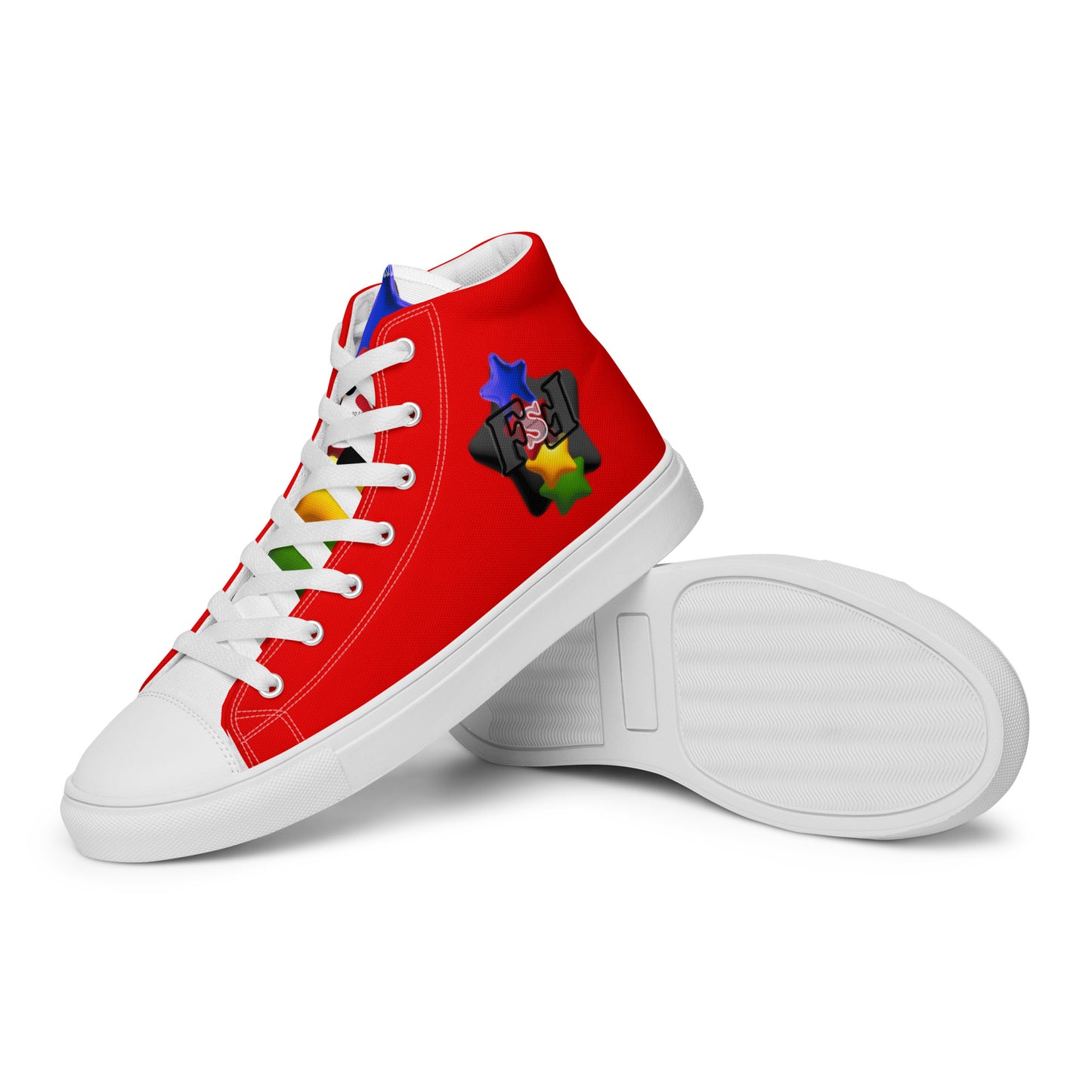 Women’s high top canvas shoes - FSF Stacked 'Black Star' Red