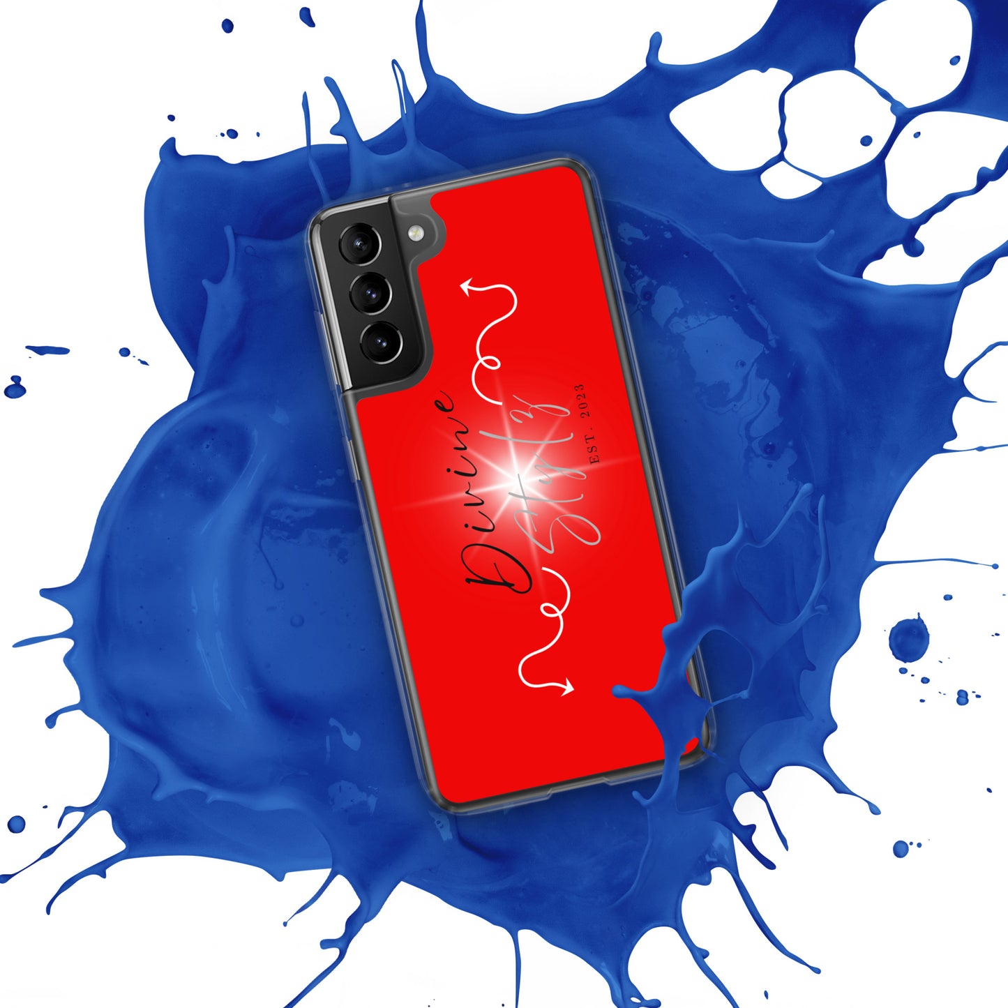 Clear Case for Samsung® 'Divine Stylz logo' Red