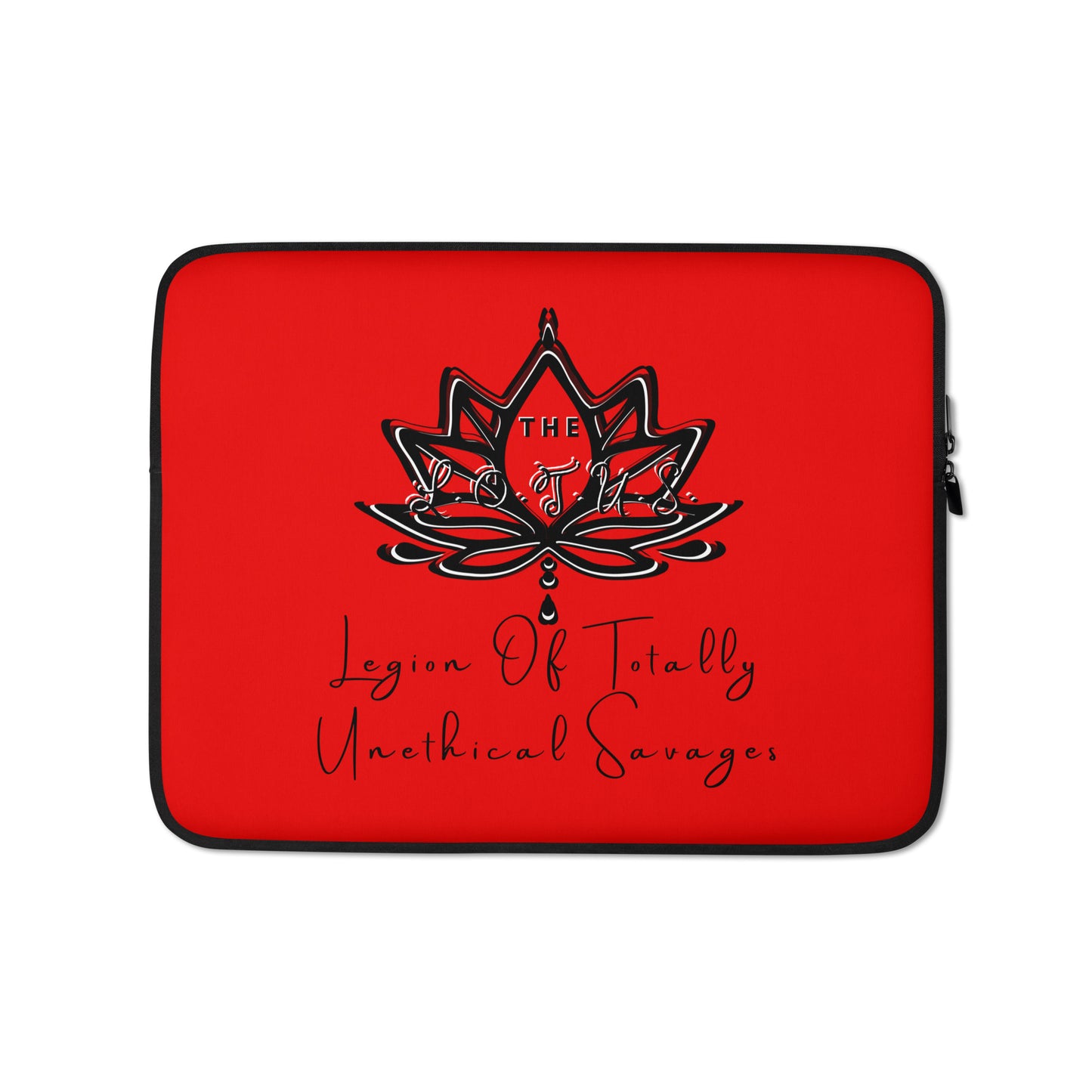 'The LOTUS' Full Logo 2 - Red Laptop Sleeve