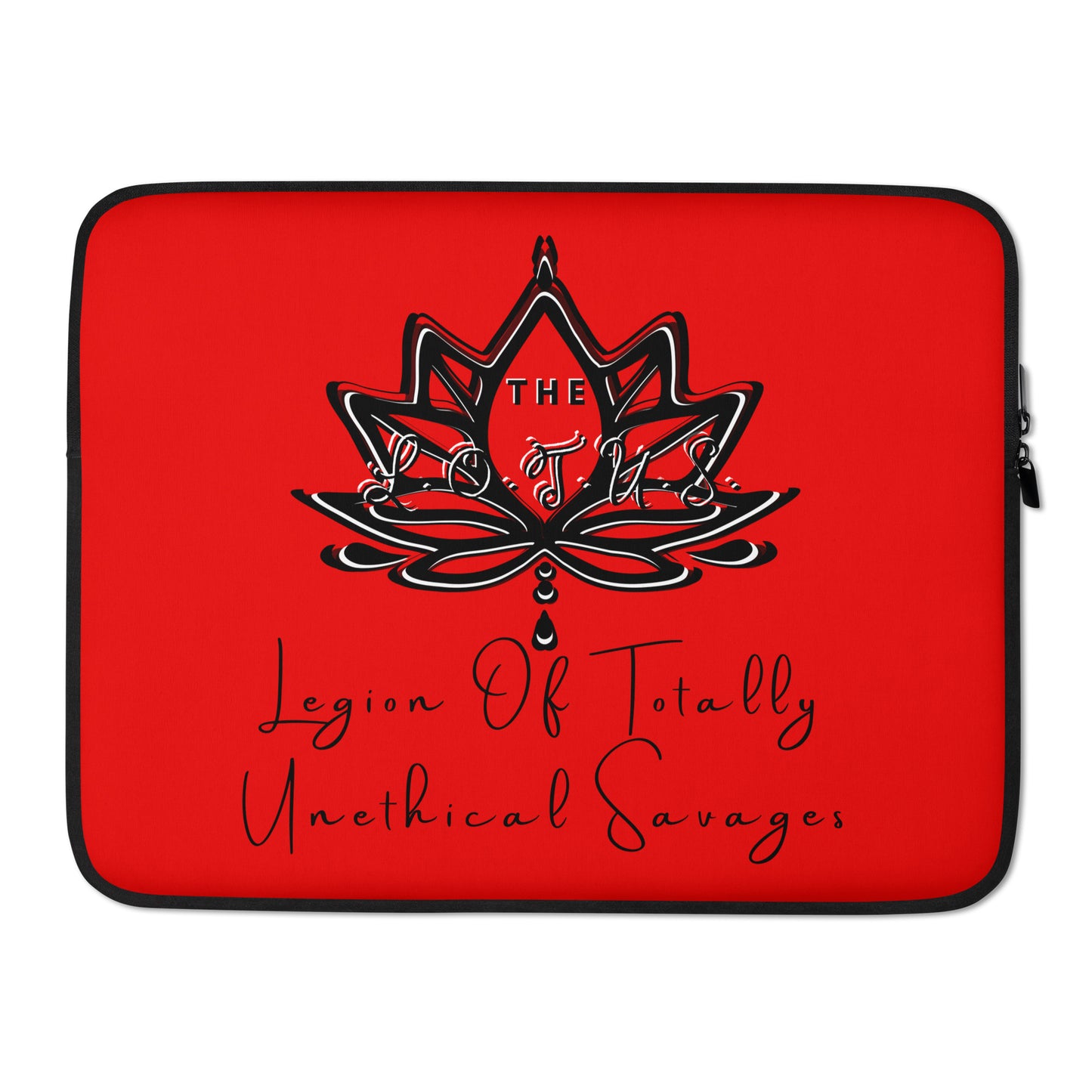'The LOTUS' Full Logo 2 - Red Laptop Sleeve