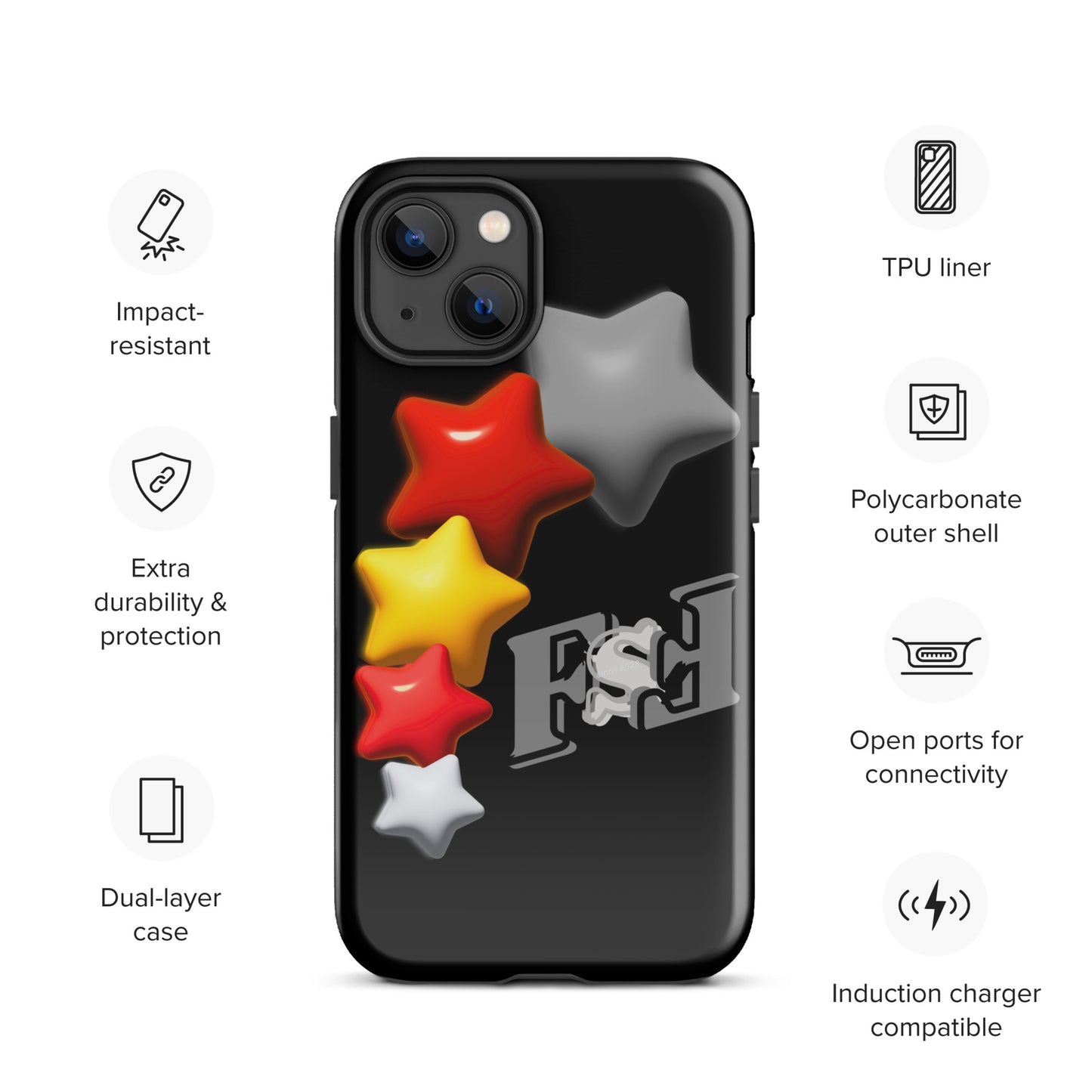 Tough Case for iPhone® FSF Logo Small (Black)