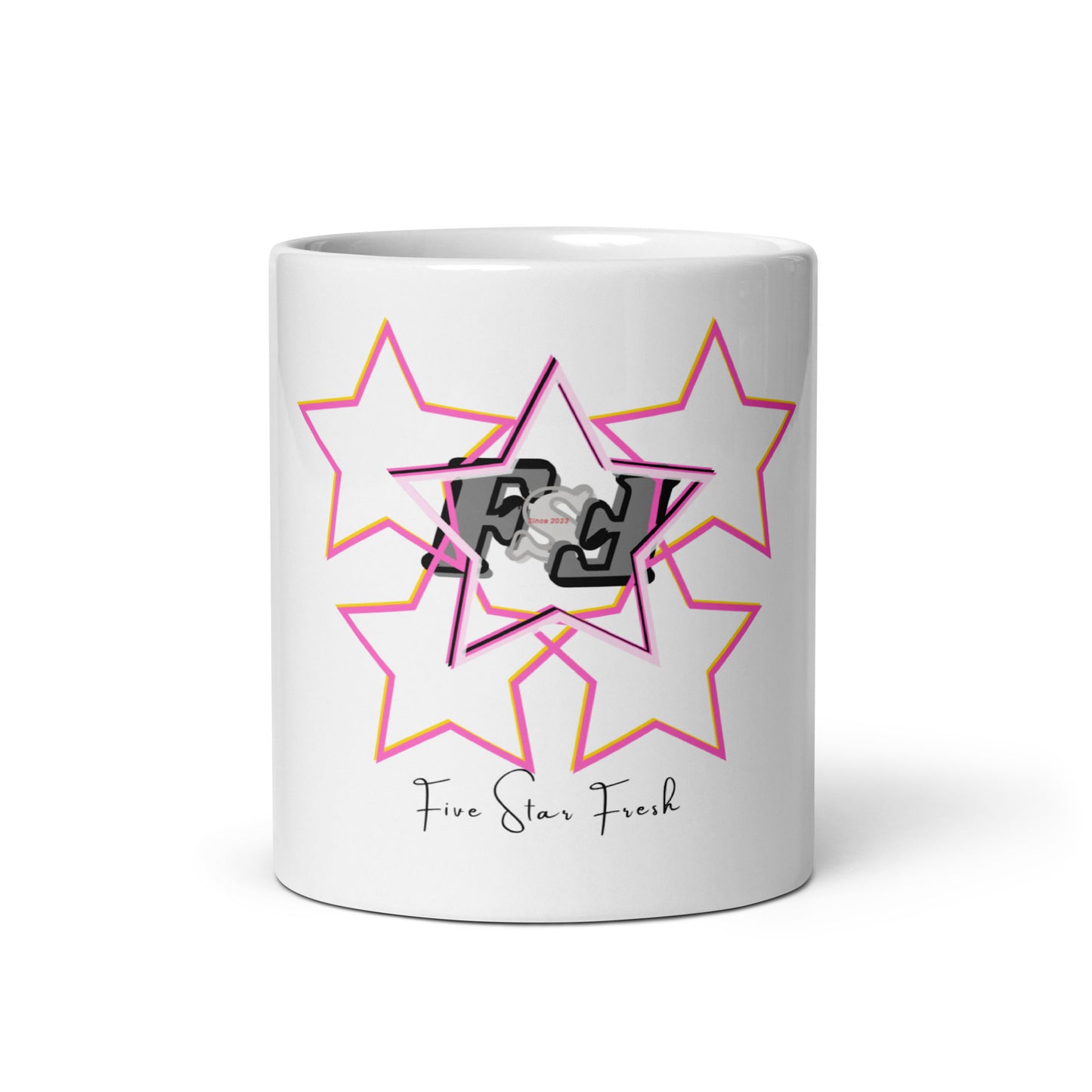 'Pink' Starz - Five Star Fresh White glossy mug