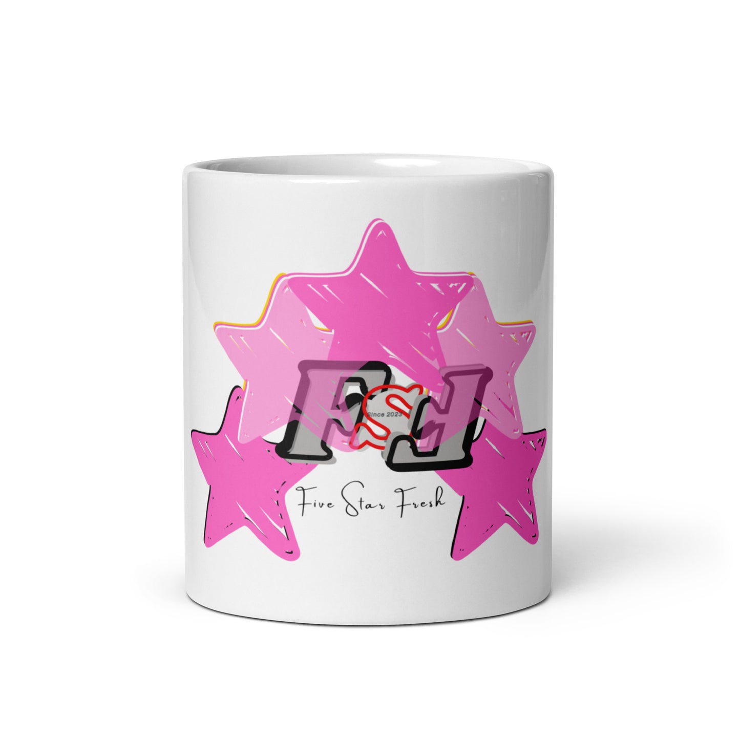 'Pink' Big Star - Five Star Fresh White glossy mug