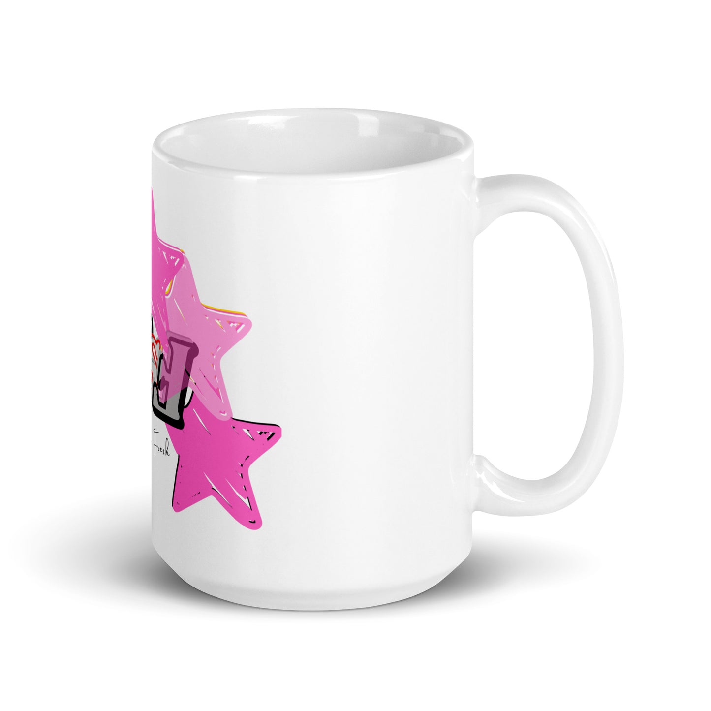 'Pink' Big Star - Five Star Fresh White glossy mug